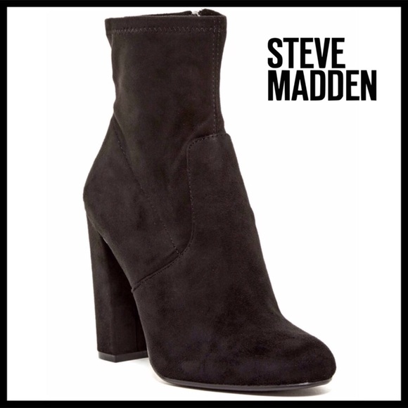 STEVE MADDEN BLACK BOOTIES STRETCH ANKLE BOOTS A3C - Picture 8 of 8